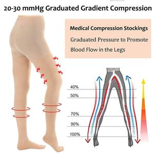 Varisli damarlar için özelleştirilmiş 30-40mmhg kapalı ayak dikişsiz külotlu çorap Unisex tayt çorap kadınlar Sheer külotlu - Product Image 3