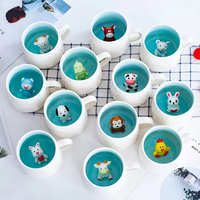 Offre Spéciale – Tasses à Café Créatives en Céramique 3D avec Animaux Drôles (Canard, Licorne) à l'Intérieur, Adaptées au Micro-ondes