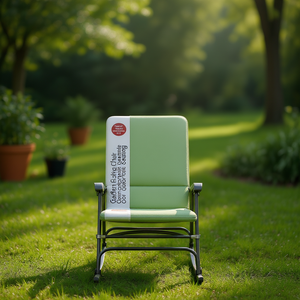 Sedia a dondolo da giardino in tessuto con telaio in acciaio, seduta da esterno dal design contemporaneo - Product Image 2