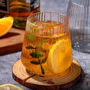 Clear Ribbed 12Oz Reusable <b>Plastic</b> Wine Whiskey Glass Durable Shatterproof Freezer Safe Party Picnic <b>Drinkware</b> Tumbler - Product Image 3