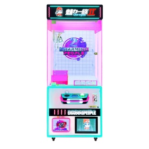 Ninix Pink-Purple LED Lighted Metal Cabinet Self-Service Claw Machine Stainless Steel 110/220V for Indoor Use Malls Game Centers - Product Image 1