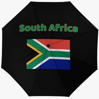 Parapluie entièrement automatique de haute qualité, personnalisable, style national créatif, imprimé du drapeau, article souvenir premium d'Afrique du Sud
