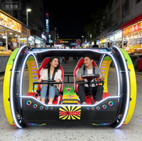 Voiture Électrique Double Place Rotative à 360 Degrés en Métal et Acrylique Naughty Dog, Aventure Ludique Commerciale d'Extérieur, Capacité 200kg