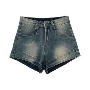 2025 été rétro en détresse Denim Shorts pour femmes taille moyenne coupe ajustée haute rue Style américain Stretch chaud fille tendance - Product Image 6