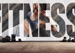 Lettere e muscoli uomo tessuto rivestimento murale <span class=keywords><strong>palestra</strong></span> carta da parati Yoga Studio murale - Product Image 3