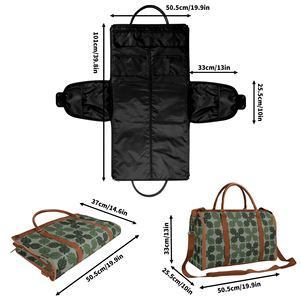 Bolsa de viaje plegable personalizada, bolsa de fin de semana de arte tropical personalizada, bolsas de lona grandes de coco Hawaiano con cremallera - Product Image 6