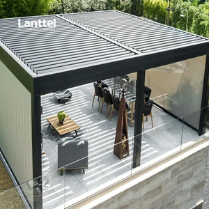 <span class=keywords><strong>6x3</strong></span> Pérgola Bioclimatique Aluminio Sunroom Techo retráctil Rejilla ajustable con luz LED Pantalla con cremallera para jardín al aire libre - Product Image 2