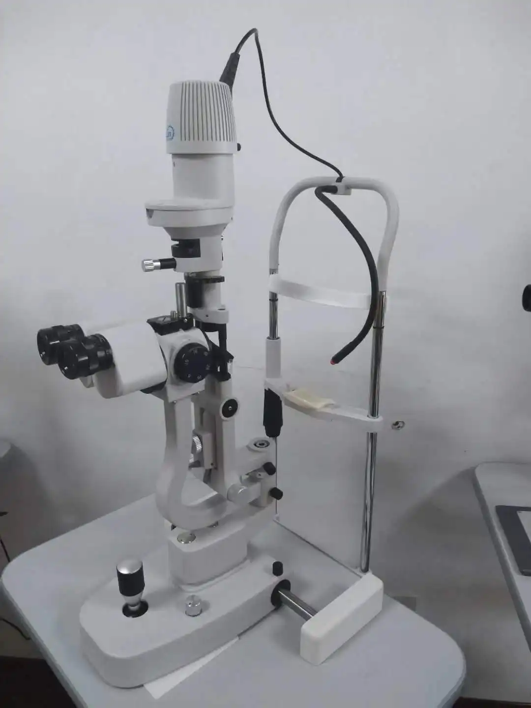 Instrumento oftálmico óptico fenda lâmpada microscópio 5 passos lupa fenda-lâmpada SLM-4 Digital Slit Lamp