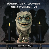 Heysey Horror Furry Monster Critters Wigs Headpieces Handmade Halloween Prop Plush Toy Mini Decor Ornament for Haunted House