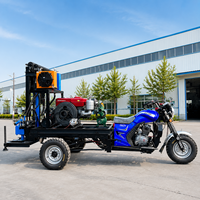 Mini-foreuse hydraulique montée sur moto, profondeur de forage 200m, machine de forage de puits d'eau diesel