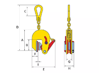 Pince de levage verticale non marquante pour tôles en acier inoxydable et en aluminium, capacité de charge de 2 tonnes/4400 livres