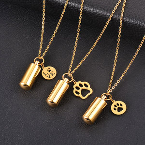 Custom 316L Stainless Steel 14k 18k PVD Gold Plated Memorial <b>Pendant</b> Urn Blank Necklace Cremation Jewelry <b>For</b> <b>Ashes</b> Engraving - Product Image 1