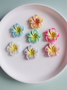 3D Mini Hawaii hoa đại dương biển bãi biển Cabochon 20mm 29mm flatback Plumeria hoa hạt nhựa cho đồ trang sức làm thủ công mỹ nghệ - Product Image 3