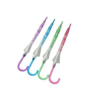 Parapluie transparent personnalisé en gros avec cadre en fibre de verre et nervures en acier, motif fleur de cerisier, cadeaux d'affaires - Product Image 3