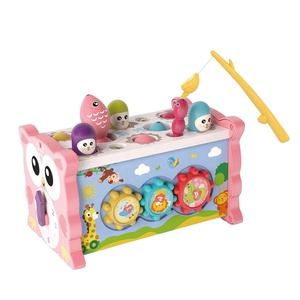 Caja multifuncional de seis lados para niños, juguete de aprendizaje 8 en 1, equipo de pesca, juego de <span class=keywords><strong>martillo</strong></span>, Wash a mole, Montessori - Product Image 1