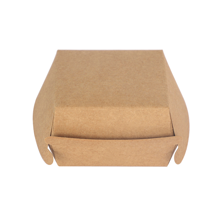 Disposable Burger Boxes Cardboard Kraft Paper Paper Burger Box Custom Printed