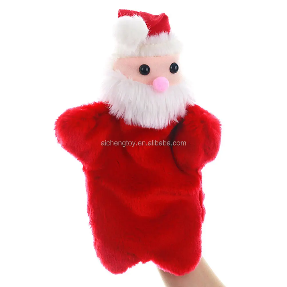 Custom stuffed finger puppet christmas santa claus hand puppet dolls Toys