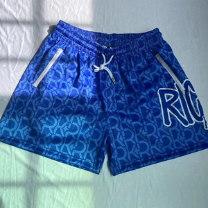 <span class=keywords><strong>Pantaloncini</strong></span> da <span class=keywords><strong>basket</strong></span> <span class=keywords><strong>blu</strong></span> con Logo personalizzato con Zip ripetuta traspirante 100% poliestere a vita media stile Casual taglie forti per l'estate - Product Image 1