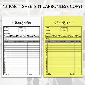 Libro de Recibos de Agradecimiento con Copias Autocopiativas de 2 Hojas, Libro de Informes de Servicios <span class=keywords><strong>para</strong></span> Contratistas, Factura en Efectivo A4, Libro Triplicado <span class=keywords><strong>para</strong></span> Laboratorio Dental - Product Image 4