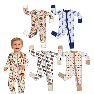 Mono de una pieza con cremallera para bebés y niños pequeños, estilo <span class=keywords><strong>vaquero</strong></span> occidental, para recién nacidos, venta al por mayor - Product Image 1