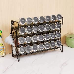 Bouteille à épices en verre, ensemble de 28 pièces, conteneur à épices de 120 ml, anti-fuite, compatible lave-vaisselle et four, salière et poivrière réglables - Product Image 1