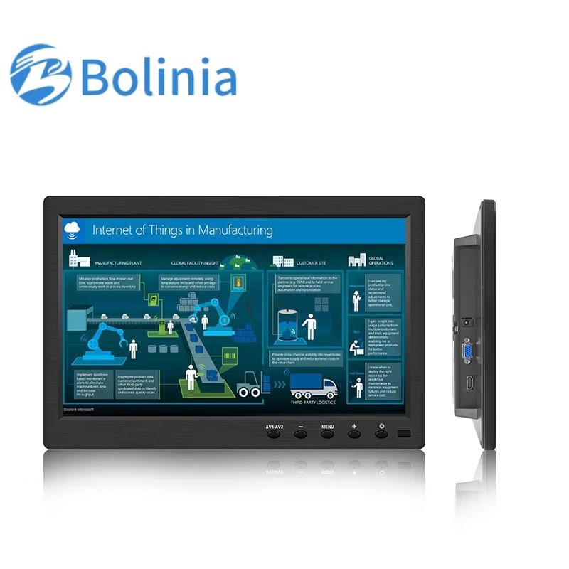 OEM 10.1 Inch Industrial TFT LCD Monitor LED Backlight 1024x600 Resolution VGA/ Interfaces 16:9/16:10 Aspect Ratio for
