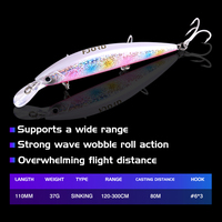 FJORD ABS Minnow 3D imprimé, lourd, tailles personnalisables 110mm 37g/90mm 29g/70mm 17g, nage profonde