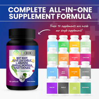 Extrait de Betterave, Feuille d'Olivier, Ail, Moringa, Nattokinase 6000mg en Capsules – Complément Tout-en-un pour la Bien-être – Fabrication OEM Personnalisée