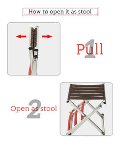 2-in-1 Tragbarer Klappstuhl aus Edelstahl und Nylon, Leichter Gartenstuhl, Campingstuhl, Outdoor-Klappstuhl für Veranstaltungen und Picknicks - Product Image 3