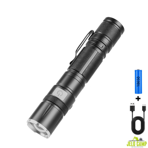 Potente Linterna LED de Aluminio con Zoom y Clip de Bolsillo, Iluminación Fuerte para Camping al Aire Libre, Recargable por USB - Product Image 1
