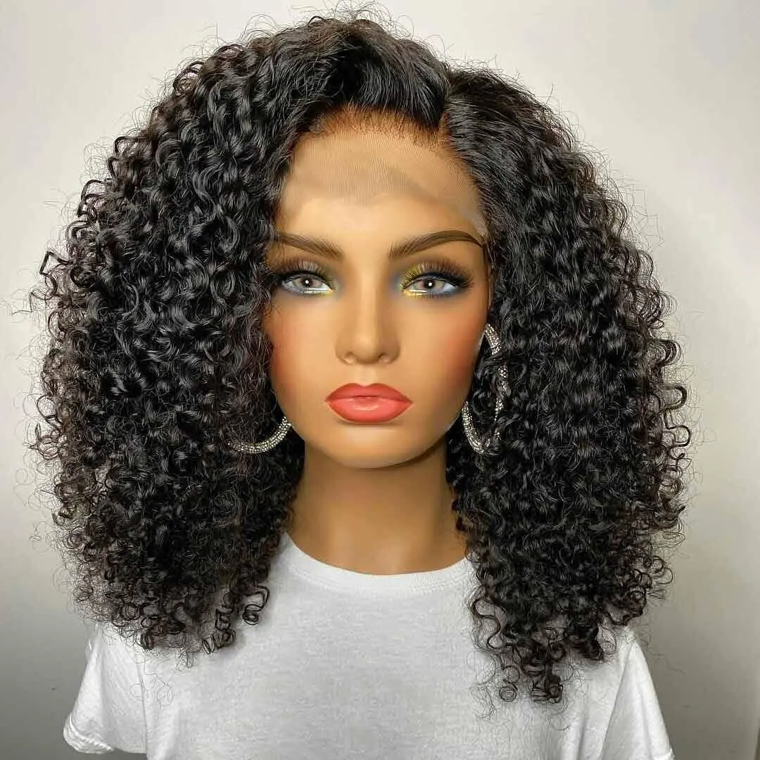 Wholesale Kinky Curly Short Bob Wigs Human Hair Lace Front Wigs Brazilian Human Hair Hd Full Lace Frontal Wigs For Black Women