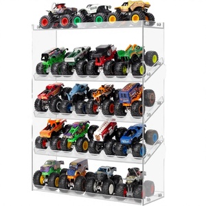 Vitrine d'exposition de voitures miniatures en acrylique sur mesure, Organisateur transparent à 5 niveaux pour Hot Wheels Monster Truck, Étagère d'exposition en acrylique en gros - Product Image 2
