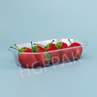 Wegwerp transparante bootvormige PET RPET blister fruitbak van gerecycled plastic voor verse druiven