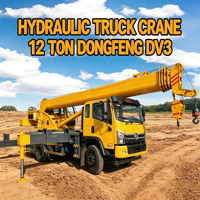 Grue de camion Dongfeng 12 tonnes certifiée CE, directement d'usine, grue hydraulique personnalisée de 31 m pour l'installation de murs-rideaux en verre en grande hauteur