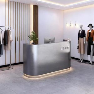 Modern minimalist customized luxury salon furniture small counter beauty salon reception desk - Product Image 2
