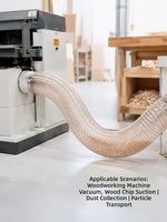 Tuyau d'aspiration en PU transparent ondulé renforcé d'un seul fil d'acier tressé de 1,0 mm, résistant aux températures de -40°C à +100°C