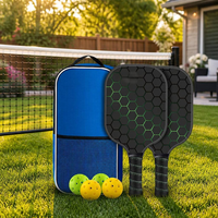 Kit de raquettes de pickleball en fibre de verre pour enfants, 2 raquettes, 4 balles, noyau en nid d'abeille, robuste, léger, écologique, usage quotidien, stock disponible