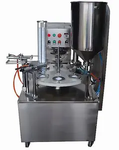 Döner tip yoğurt dondurma Calippo fincan doldurma mühürleme makinesi