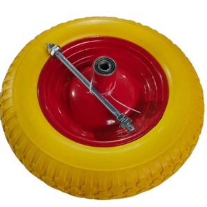 Roue en mousse PU 3.50-8, pneu plein anti-crevaison, pour <span class=keywords><strong>brouette</strong></span> avec axe complet, pour chariot de ferme et de jardin - Product Image 1