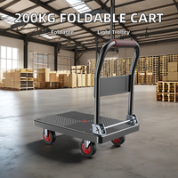 150kg 300kg charge plate-forme en acier chariot chariot pliant main cargaison entrepôt plate-forme mobile camion à main chariot de Transport en acier