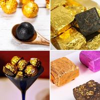 Envoltorios de caramelos de chocolate dorado de 20x20 cm personalizados, hojas de papel de aluminio para envolver golosinas, envolver barras de chocolate