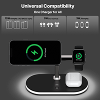 Produits tendance 2025 Dispositif de charge intelligent Chargeur sans fil rapide 15W Chargeur sans fil 3 en 1 pour Iphones 15 Pro Max