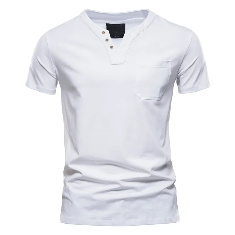 Compra por atacado marca privada camiseta de algodão masculina personalizável gola v camiseta masculina