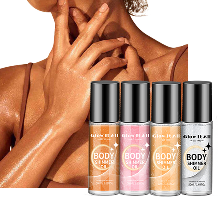 Частная марка, долговечный хайлайтер, розовое золото, Блестящий мерцающий спрей для тела