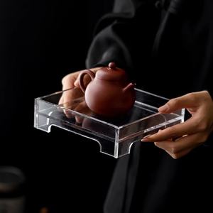 Bandeja de Té Acrílica Transparente Minimalista, Soporte para Tetera, Juego de Té, Estante de Almacenamiento para Tazas, Mesa de Preparación de Té Seco, Accesorios para Té Kung <span class=keywords><strong>Fu</strong></span>, Artículos para el Hogar - Product Image 3