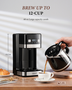 Cafetière automatique avec plaque chauffante pour maintenir le café au chaud pendant 2 heures après l'achevement de <span class=keywords><strong>la</strong></span> préparation, autre cafetière électrique - Product Image 4