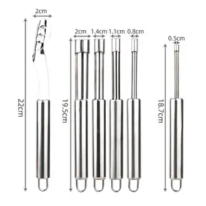 Gloway 6 Stuks Multifunctionele Roestvrijstalen Buit En Pitter Verwijderaar Set Peper Groentebuit Voor Appelpeer Cherry Chili