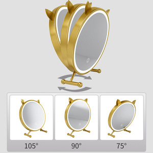 Espejo de maquillaje LED redondo con luz, espejo de tocador para dormitorio y dormitorio universitario - Product Image 3