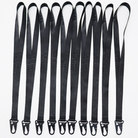 Lanière personnalisée en nylon tissé extra épais de qualité supérieure, avec logo sublimé, durable, lavable, avec un crochet en métal noir robuste