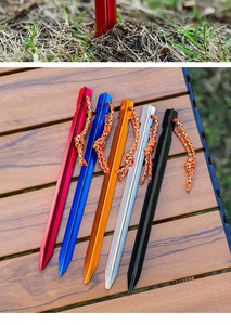 Essential <b>Camping</b> Tent <b>Pegs</b> & Mallets Aluminum Stake Accessories for Outdoor Tent & Tarp - Product Image 5